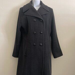 Womens charcoal colored wool winter coat
